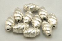Metallperle Ovale Schnecke 14 x 9 x 7 mm silber